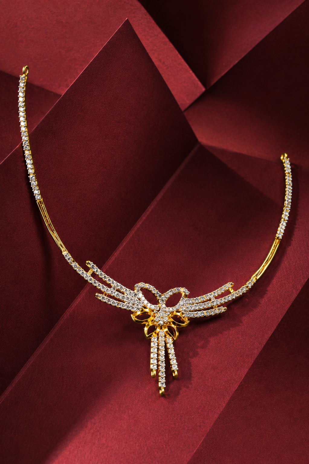 Royal Sparkle Gold-Plated Diamond Necklace
